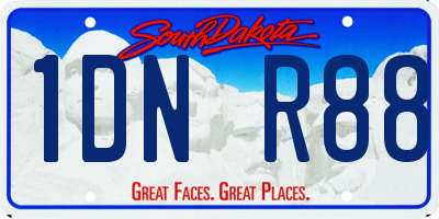 SD license plate 1DNR88