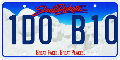 SD license plate 1DOB10