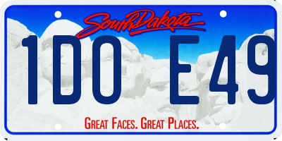 SD license plate 1DOE49