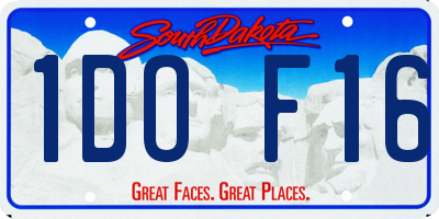 SD license plate 1DOF16