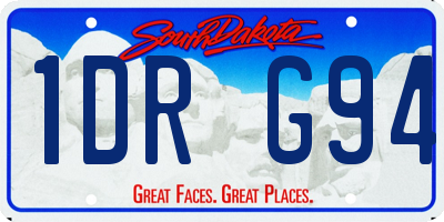SD license plate 1DRG94