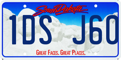 SD license plate 1DSJ60