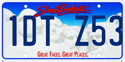SD license plate 1DTZ53