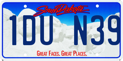 SD license plate 1DUN39