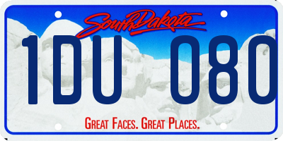 SD license plate 1DUO80