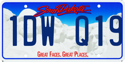 SD license plate 1DWQ19