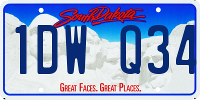 SD license plate 1DWQ34