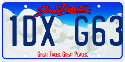 SD license plate 1DXG63