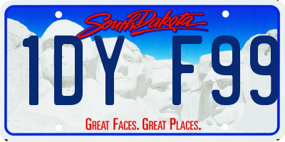 SD license plate 1DYF99