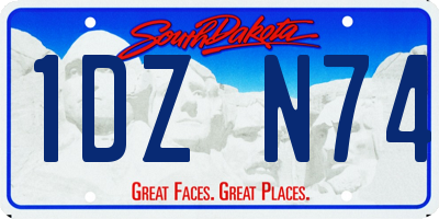 SD license plate 1DZN74