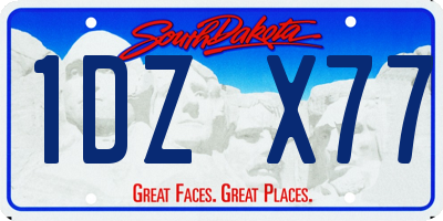 SD license plate 1DZX77
