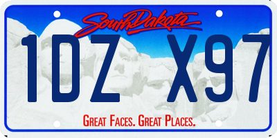 SD license plate 1DZX97