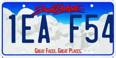 SD license plate 1EAF54