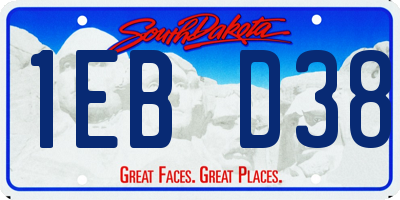 SD license plate 1EBD38
