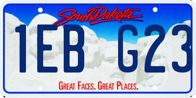 SD license plate 1EBG23