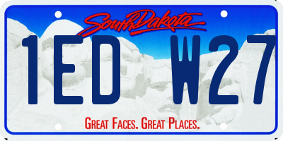 SD license plate 1EDW27