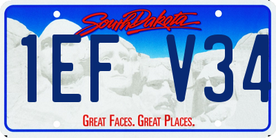 SD license plate 1EFV34
