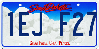 SD license plate 1EJF27