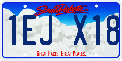 SD license plate 1EJX18