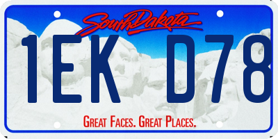 SD license plate 1EKD78