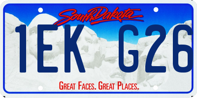 SD license plate 1EKG26