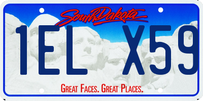 SD license plate 1ELX59
