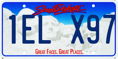 SD license plate 1ELX97