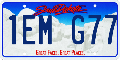 SD license plate 1EMG77