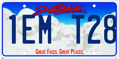 SD license plate 1EMT28
