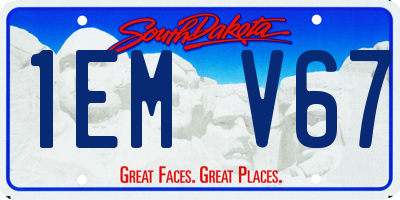 SD license plate 1EMV67