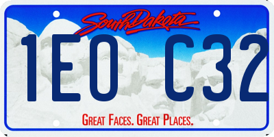 SD license plate 1EOC32