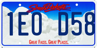 SD license plate 1EOD58