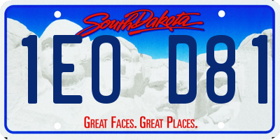 SD license plate 1EOD81