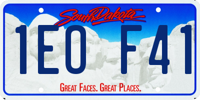 SD license plate 1EOF41