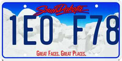 SD license plate 1EOF78