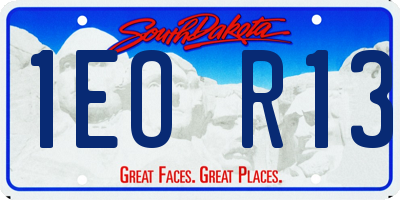 SD license plate 1EOR13
