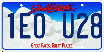 SD license plate 1EOU28