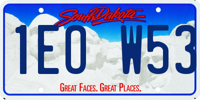 SD license plate 1EOW53