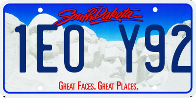 SD license plate 1EOY92