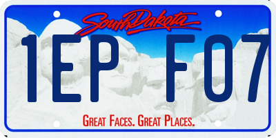 SD license plate 1EPF07