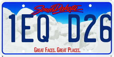 SD license plate 1EQD26