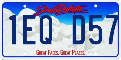 SD license plate 1EQD57
