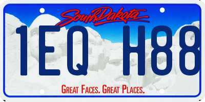 SD license plate 1EQH88
