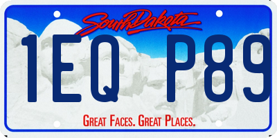 SD license plate 1EQP89