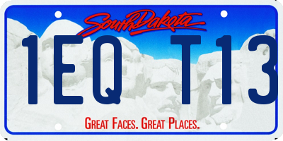 SD license plate 1EQT13