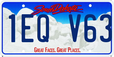 SD license plate 1EQV63