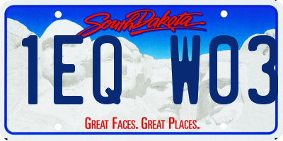 SD license plate 1EQW03