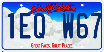 SD license plate 1EQW67