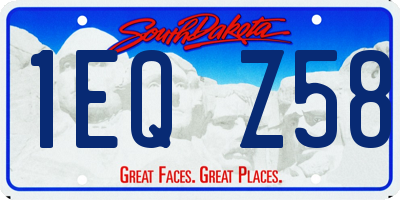 SD license plate 1EQZ58