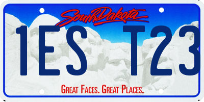SD license plate 1EST23
